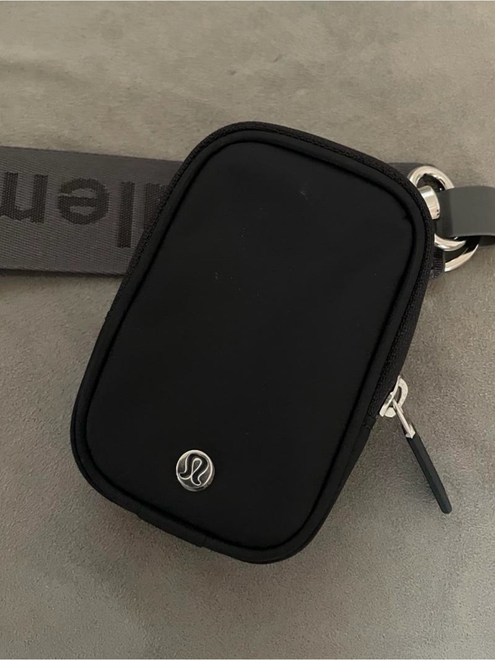 lululemon athletica Black Pouch with dark Gray Strap